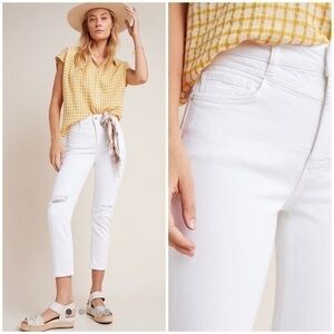💋Anthropologie Pilcro high rise slim white jeans size 26